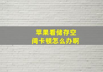 苹果看储存空间卡顿怎么办啊