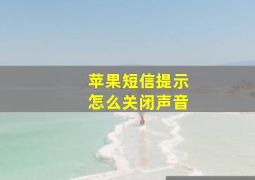 苹果短信提示怎么关闭声音