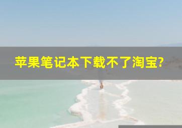 苹果笔记本下载不了淘宝?