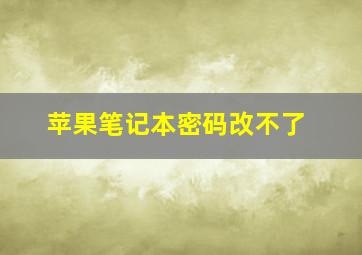 苹果笔记本密码改不了