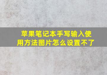 苹果笔记本手写输入使用方法图片怎么设置不了