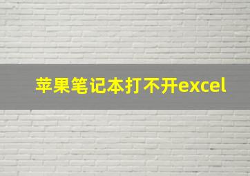 苹果笔记本打不开excel