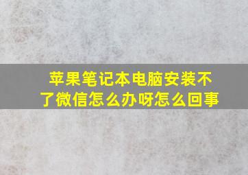 苹果笔记本电脑安装不了微信怎么办呀怎么回事