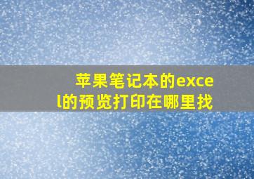 苹果笔记本的excel的预览打印在哪里找