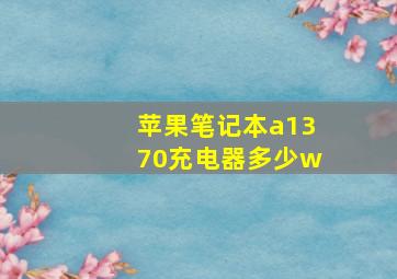 苹果笔记本a1370充电器多少w