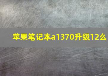 苹果笔记本a1370升级12么