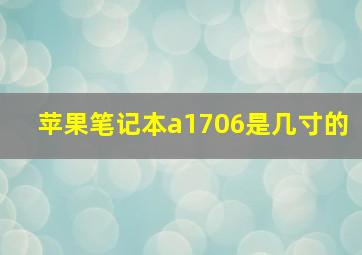 苹果笔记本a1706是几寸的