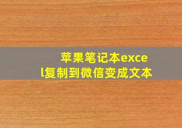 苹果笔记本excel复制到微信变成文本