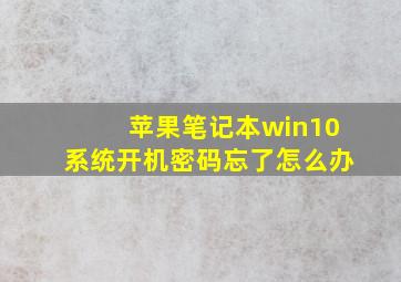 苹果笔记本win10系统开机密码忘了怎么办