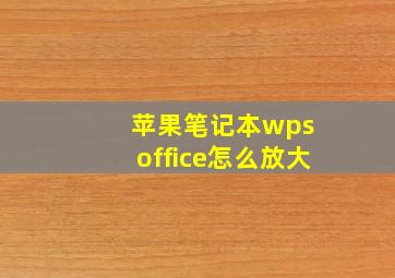 苹果笔记本wps office怎么放大