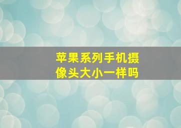 苹果系列手机摄像头大小一样吗