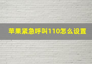 苹果紧急呼叫110怎么设置