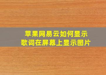 苹果网易云如何显示歌词在屏幕上显示图片