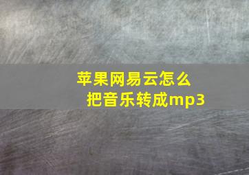 苹果网易云怎么把音乐转成mp3