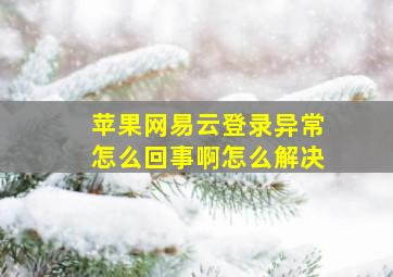 苹果网易云登录异常怎么回事啊怎么解决