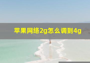 苹果网络2g怎么调到4g