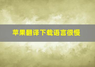 苹果翻译下载语言很慢