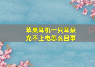 苹果耳机一只耳朵充不上电怎么回事