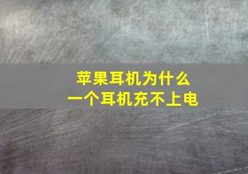 苹果耳机为什么一个耳机充不上电