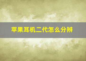 苹果耳机二代怎么分辨