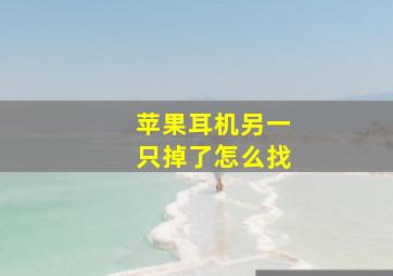 苹果耳机另一只掉了怎么找