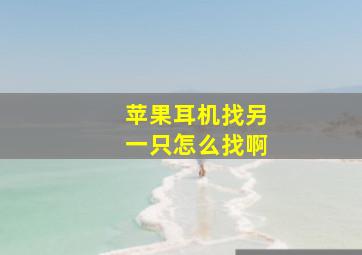 苹果耳机找另一只怎么找啊