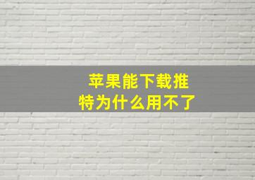 苹果能下载推特为什么用不了