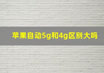 苹果自动5g和4g区别大吗