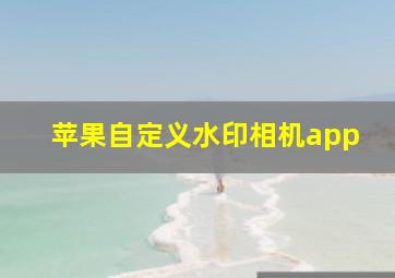 苹果自定义水印相机app