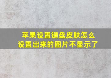 苹果设置键盘皮肤怎么设置出来的图片不显示了