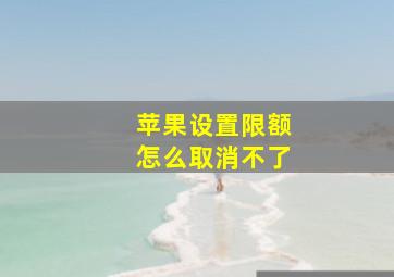 苹果设置限额怎么取消不了