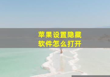 苹果设置隐藏软件怎么打开