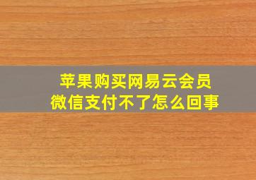 苹果购买网易云会员微信支付不了怎么回事