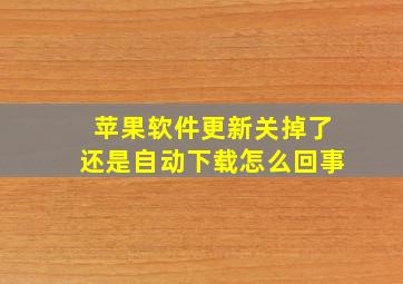 苹果软件更新关掉了还是自动下载怎么回事