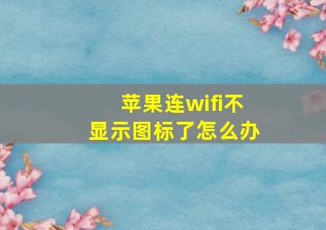 苹果连wifi不显示图标了怎么办