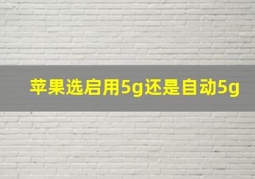 苹果选启用5g还是自动5g