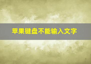 苹果键盘不能输入文字