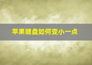 苹果键盘如何变小一点