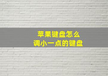 苹果键盘怎么调小一点的键盘