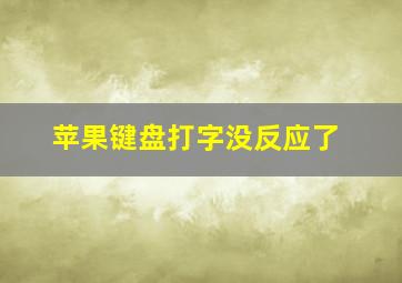 苹果键盘打字没反应了