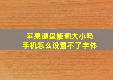 苹果键盘能调大小吗手机怎么设置不了字体