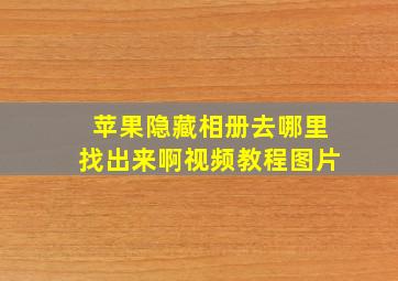 苹果隐藏相册去哪里找出来啊视频教程图片