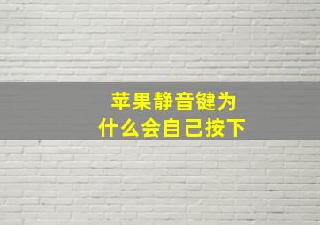 苹果静音键为什么会自己按下