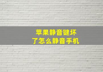 苹果静音键坏了怎么静音手机