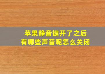 苹果静音键开了之后有哪些声音呢怎么关闭