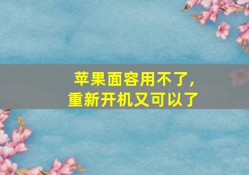 苹果面容用不了,重新开机又可以了