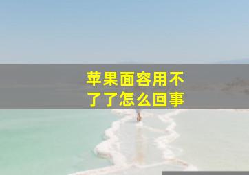 苹果面容用不了了怎么回事