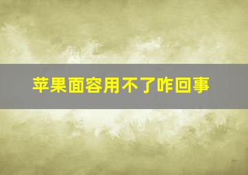 苹果面容用不了咋回事