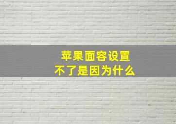 苹果面容设置不了是因为什么