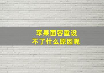 苹果面容重设不了什么原因呢